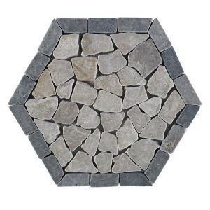 Pebblino Mosaici Lanai Hexagon Tumbled Pebble Mosaic – Floor & Decor ...